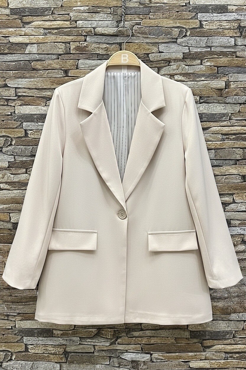 Mayorista Elle Style - Chaqueta blazer VESTA con forro a rayas, chic y a la moda con botón