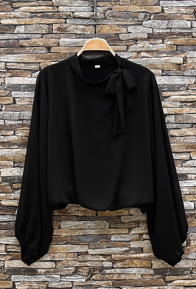 Grossiste Elle Style - Blouse ANIELLA, manches fluide romantique, chic, tendance, doublure viscose