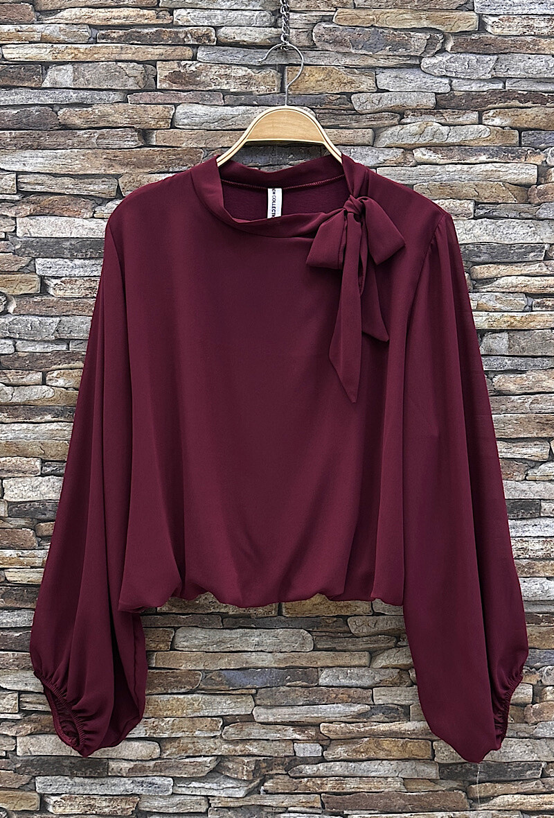 Grossiste Elle Style - Blouse ANIELLA, manches fluide romantique, chic, tendance, doublure viscose