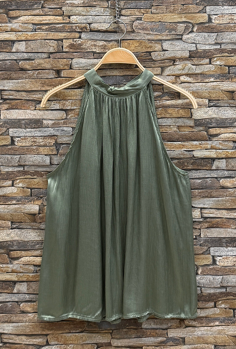 Grossista Elle Style - Blusa TAYLA in viscosa satinata, fluida e romantica, in raso