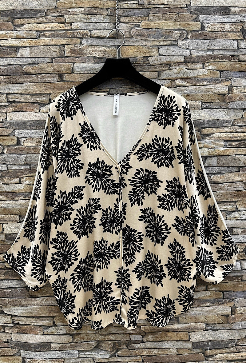 Grossiste Elle Style - Blouse POLENE imprimé en viscose satinée effet soie, fluide et romantique