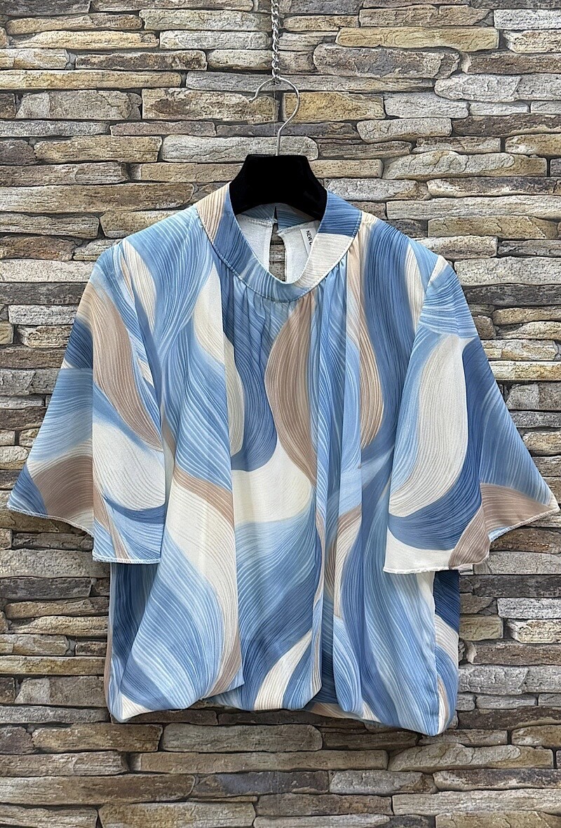 Mayorista Elle Style - Blusa AGNES estampada con mangas fluidas románticas, chic y a la moda con forro de viscosa