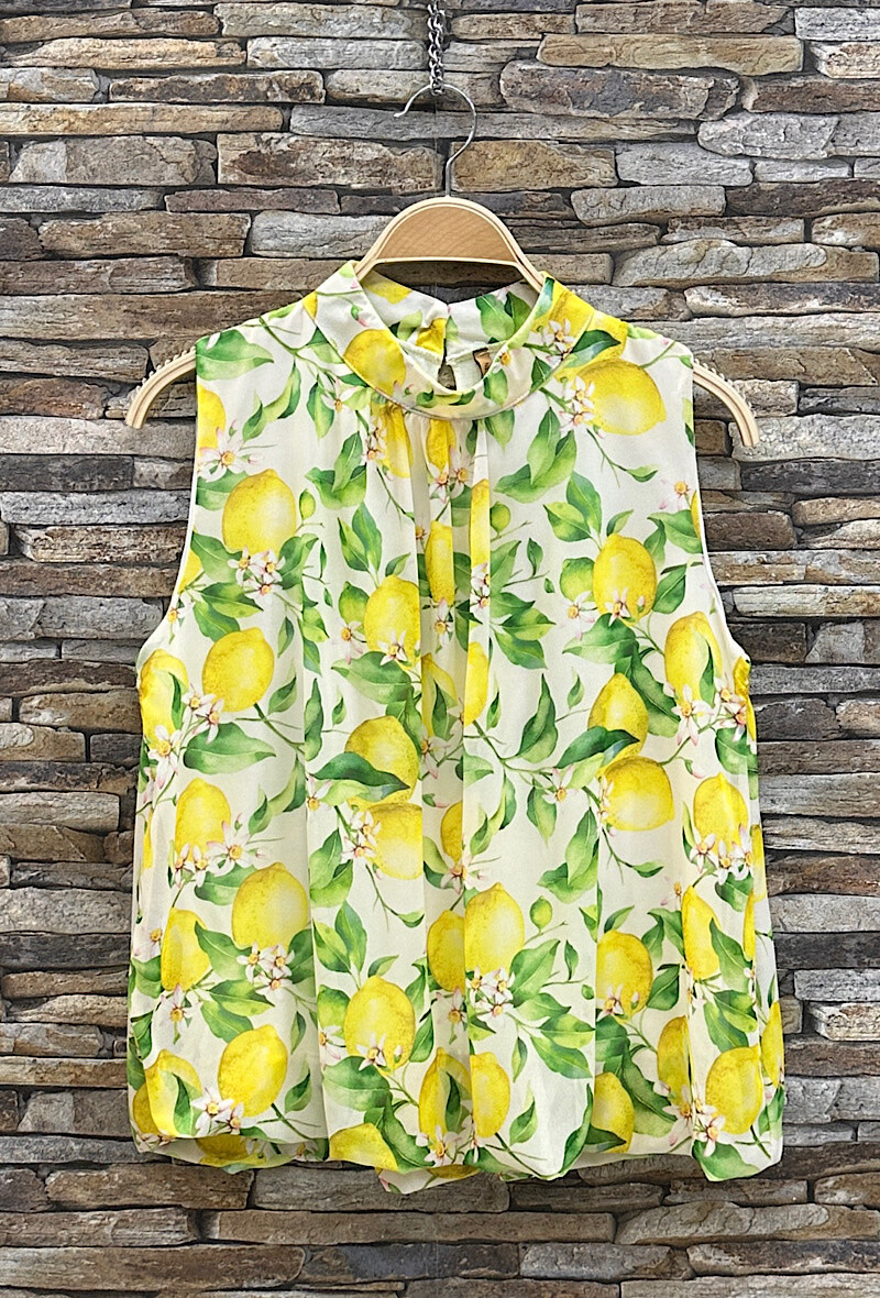 Grossista Elle Style - Blusa ANIELLY stampata, fluida, romantica, chic, di tendenza, fodera in viscosa