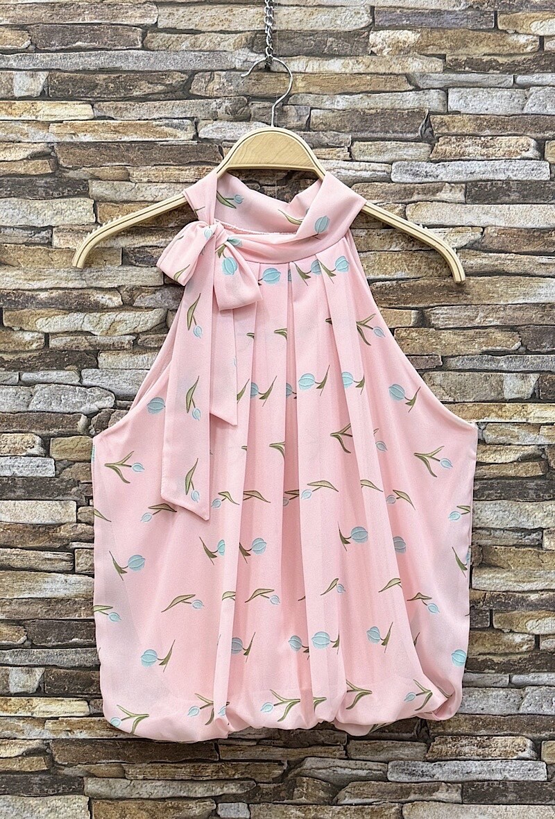 Mayorista Elle Style - Blusa ANAIS con cuello lavallière estampado, fluida y romántica, chic y a la moda con forro de viscosa