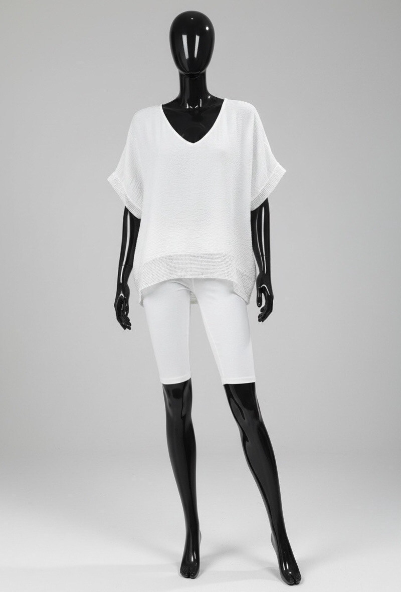 Grossiste Elle Style - Blouse LUCIE en viscose avec détails bohème crochet. Chic et tendance.
