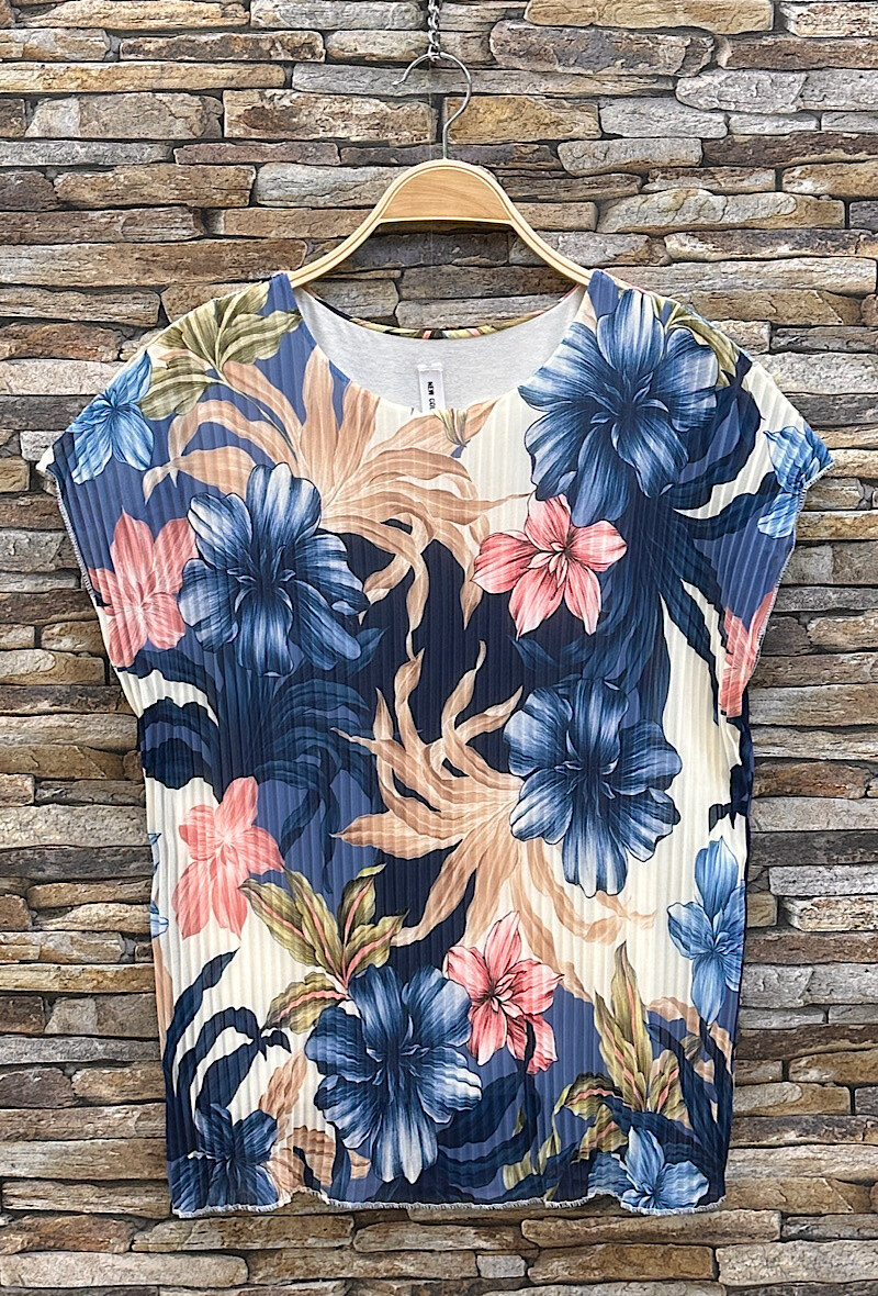 Grossista Elle Style - MARIE'S BLOSSE, stampato pieghettata con fodera viscosa