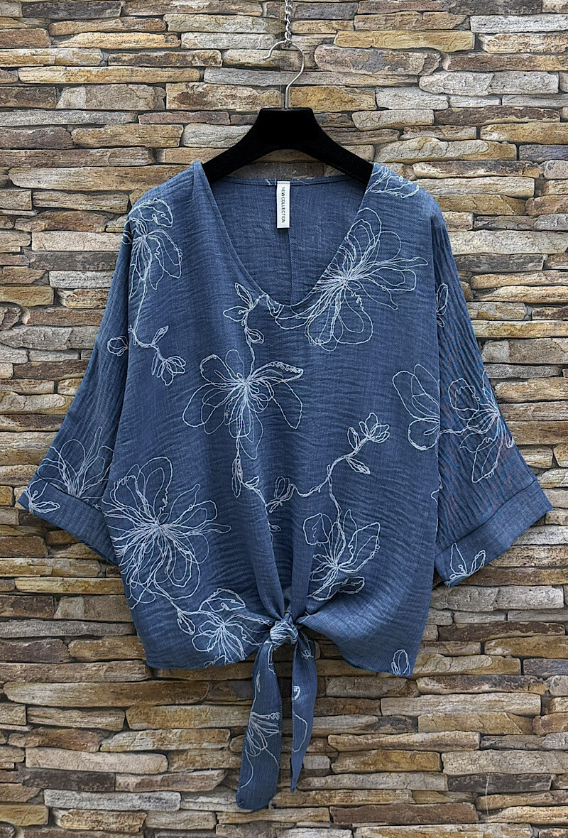 Grossista Elle Style - Blusa MONIQUE stampata, fluida, casual e chic.