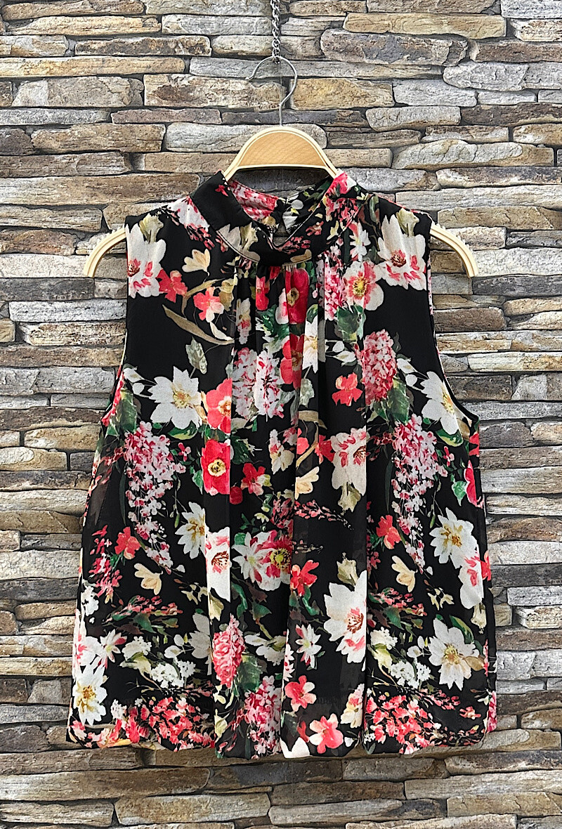 Grossista Elle Style - Blusa ANIELLY stampata, fluida, romantica, chic, di tendenza, fodera in viscosa