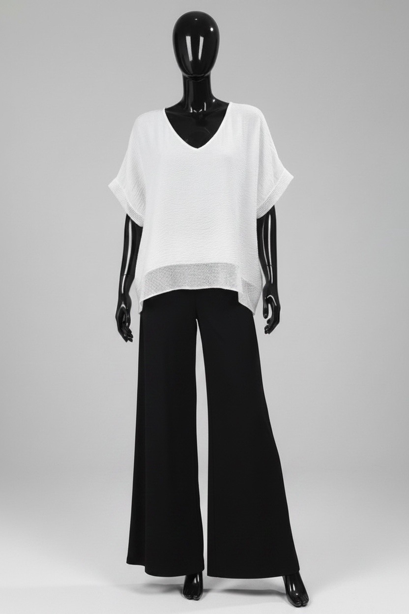 Grossiste Elle Style - Blouse LUCIE en viscose avec détails bohème crochet. Chic et tendance.