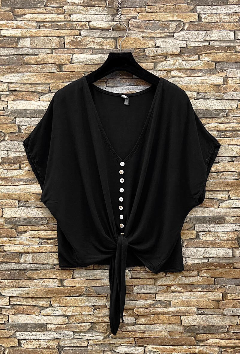 Großhändler Elle Style - Fließende BILLIE-Bluse aus Viskose, romantisch mit Knöpfen