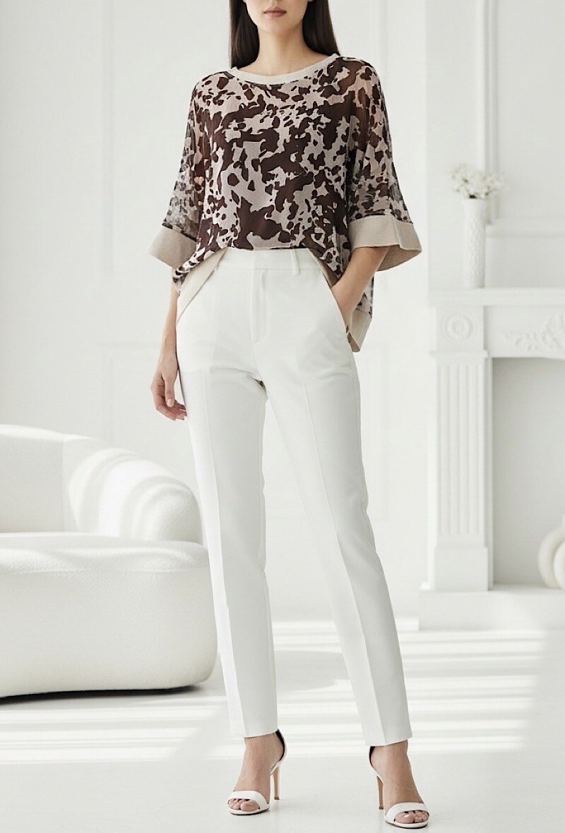 Mayorista Elle Style - Top KENDAL Dos piezas, Estampado con Detalle de Imitación de Cuero