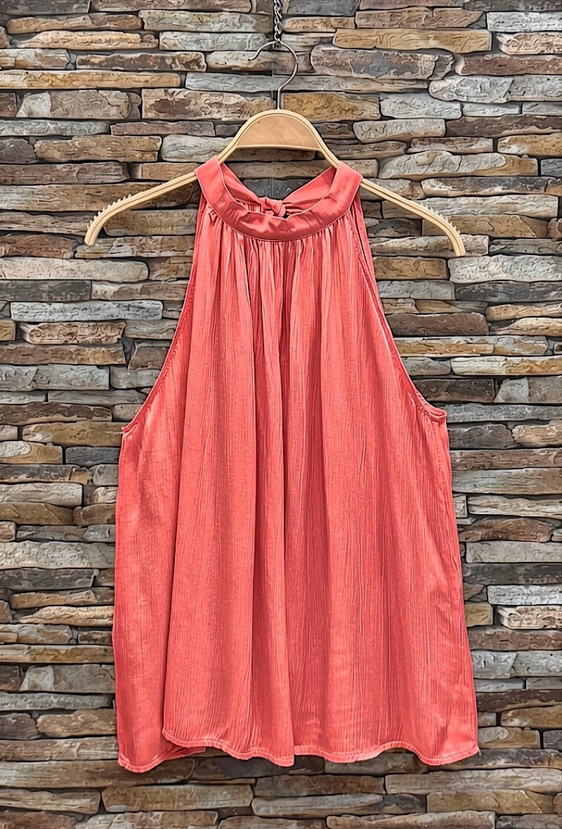 Grossista Elle Style - Blusa TAYLA in viscosa satinata, fluida e romantica, in raso