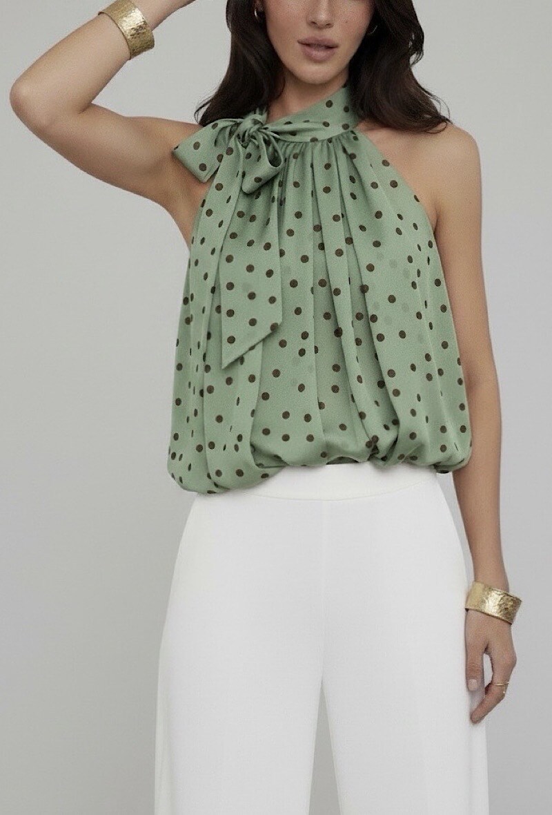 Mayorista Elle Style - Blusa ANAIS con cuello lavallière estampado, fluida y romántica, chic y a la moda con forro de viscosa