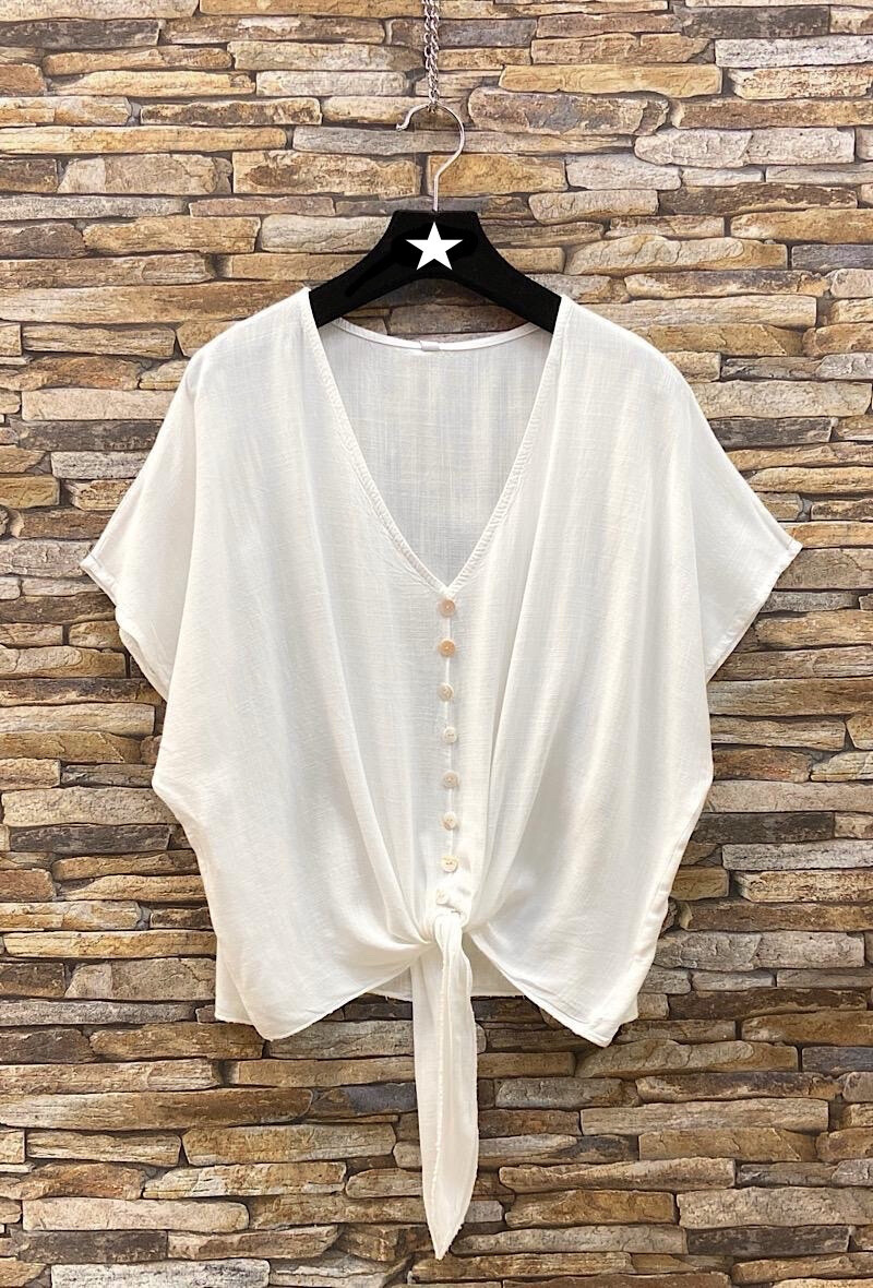 Grossista Elle Style - Blusa BILLIE fluida in viscosa, romantica con bottoni