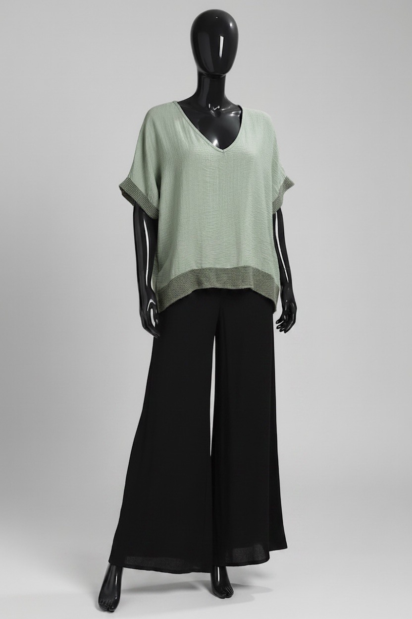 Grossiste Elle Style - Blouse LUCIE en viscose avec détails bohème crochet. Chic et tendance.
