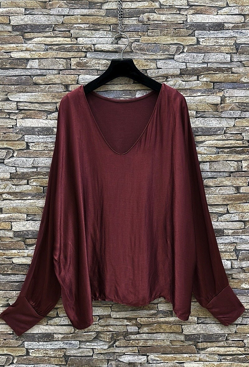 Grossiste Elle Style - Blouse LUCY en viscose fluide et romantique, satinée à l'avant, manches longues.