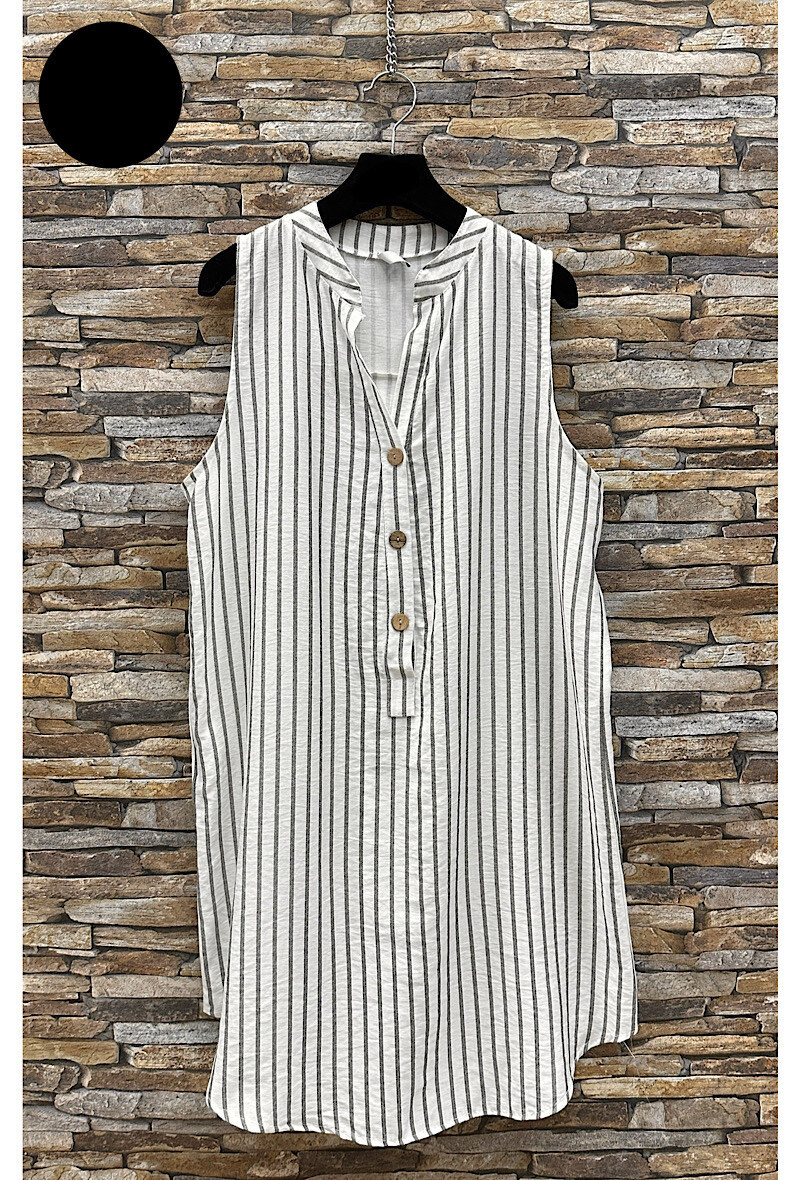Grossista Elle Style - Camicia KITTY lunga e ampia effetto lino in viscosa con bottoni bohémien