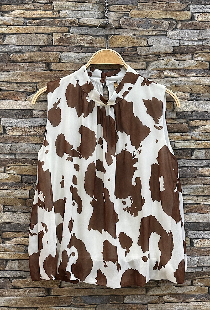 Grossista Elle Style - Blusa ANIELLY stampata, fluida, romantica, chic, di tendenza, fodera in viscosa