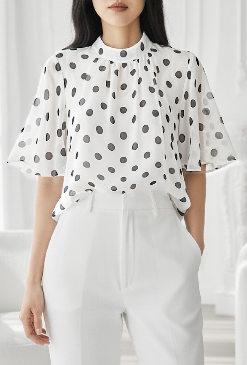 Mayorista Elle Style - Blusa AGNES estampada con mangas fluidas románticas, chic y a la moda con forro de viscosa