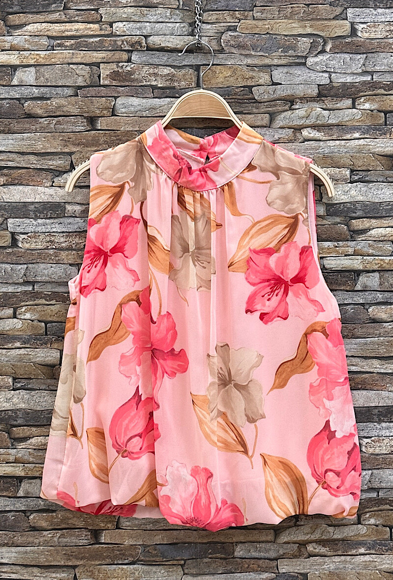 Grossista Elle Style - Blusa ANIELLY stampata, fluida, romantica, chic, di tendenza, fodera in viscosa
