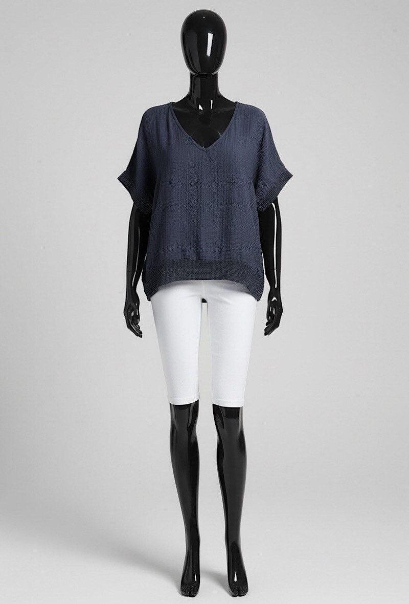 Grossiste Elle Style - Blouse LUCIE en viscose avec détails bohème crochet. Chic et tendance.