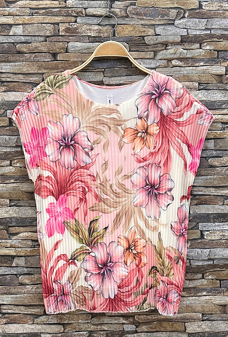 Grossista Elle Style - MARIE'S BLOSSE, stampato pieghettata con fodera viscosa