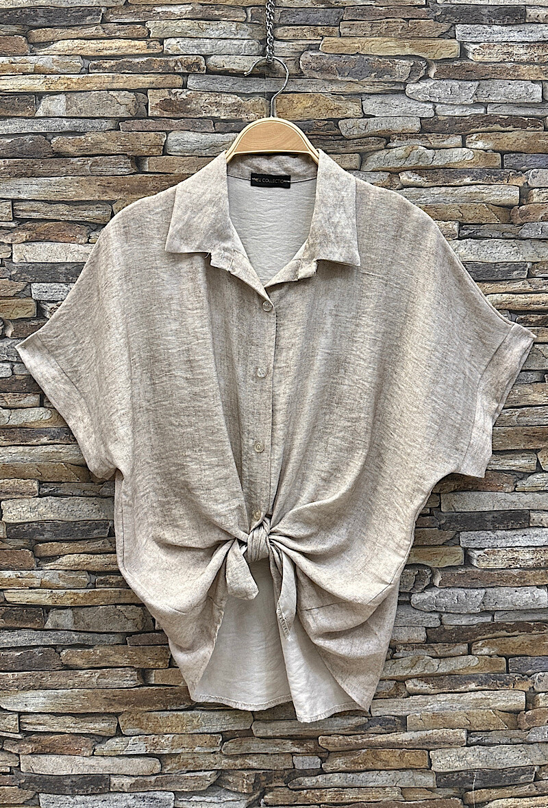 Großhändler Elle Style - Ninon Hosen, gedruckte Flüssigkeit, Leineneffekt, schicke Bohemian, elastische Taille