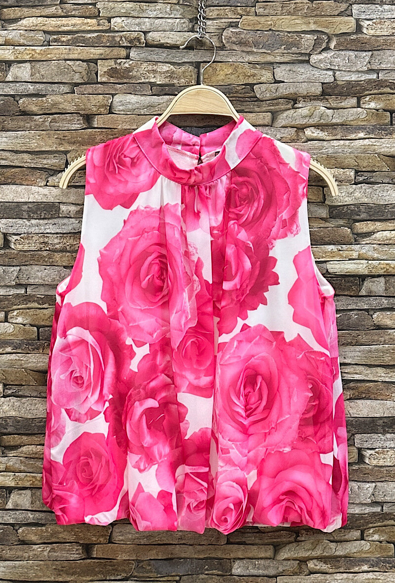 Grossista Elle Style - Blusa ANIELLY stampata, fluida, romantica, chic, di tendenza, fodera in viscosa