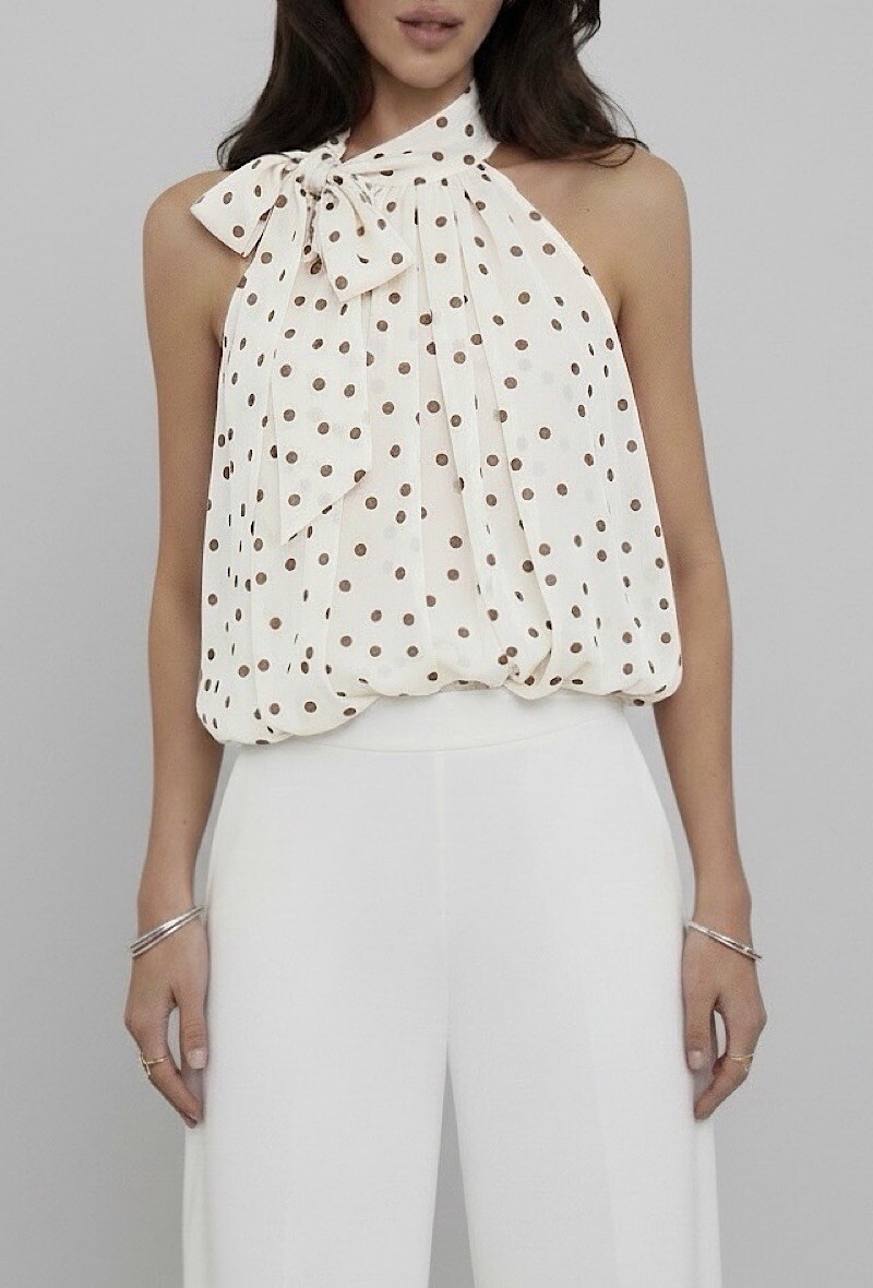 Mayorista Elle Style - Blusa ANAIS con cuello lavallière estampado, fluida y romántica, chic y a la moda con forro de viscosa