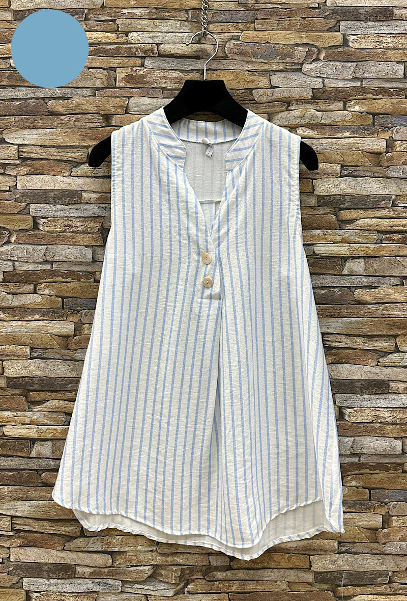 Mayorista Elle Style - Top ARIELLA efecto lino con botones, fluido y bohemio