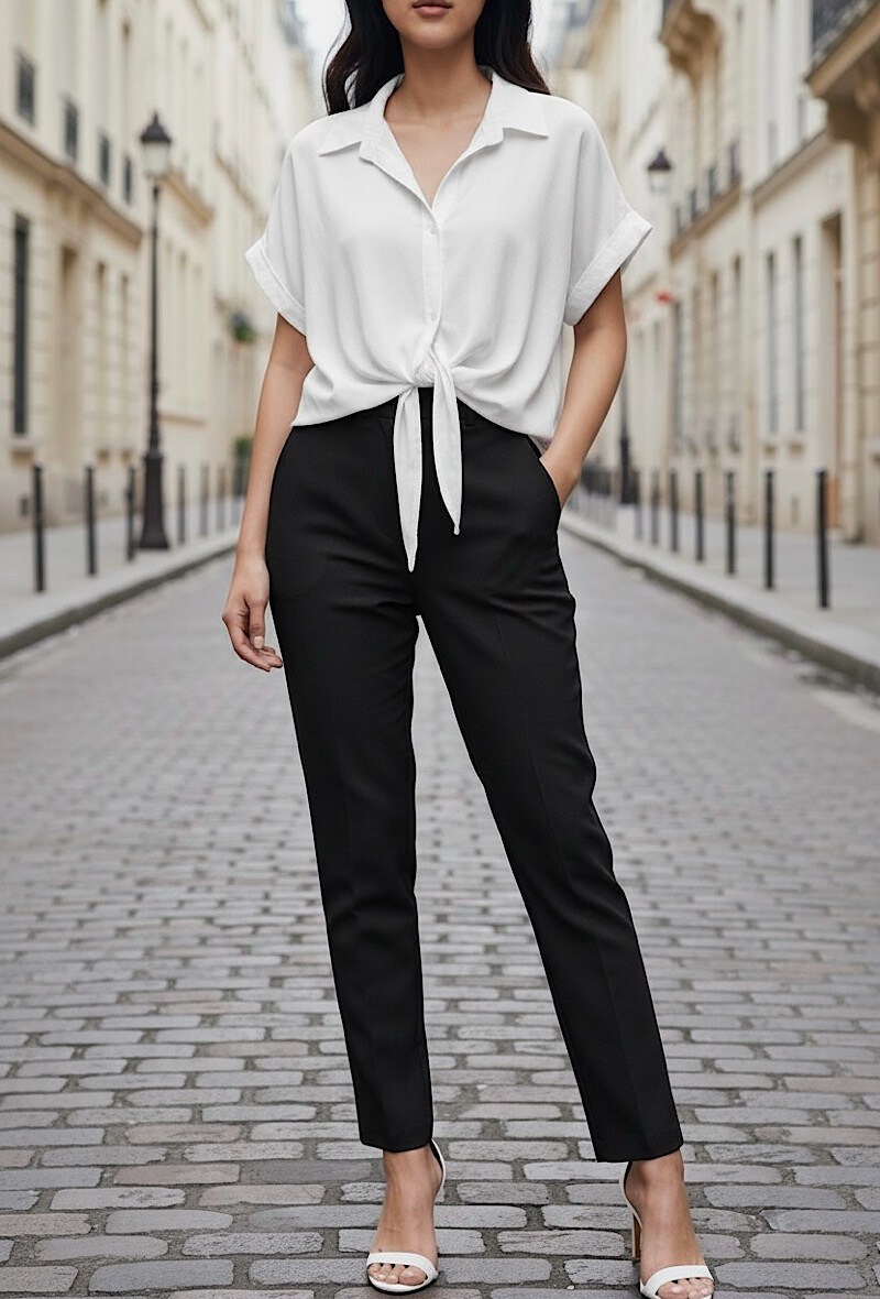Großhändler Elle Style - AXELLA Bluse, sehr fließend aus Viskose mit LYOCELL-MATERIAL, mit schicken und trendigen Vorderknöpfen