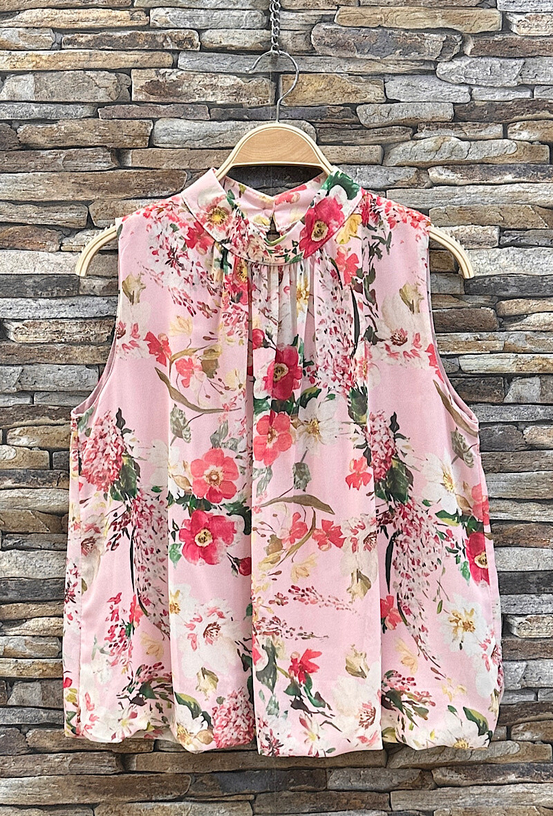 Grossista Elle Style - Blusa ANIELLY stampata, fluida, romantica, chic, di tendenza, fodera in viscosa