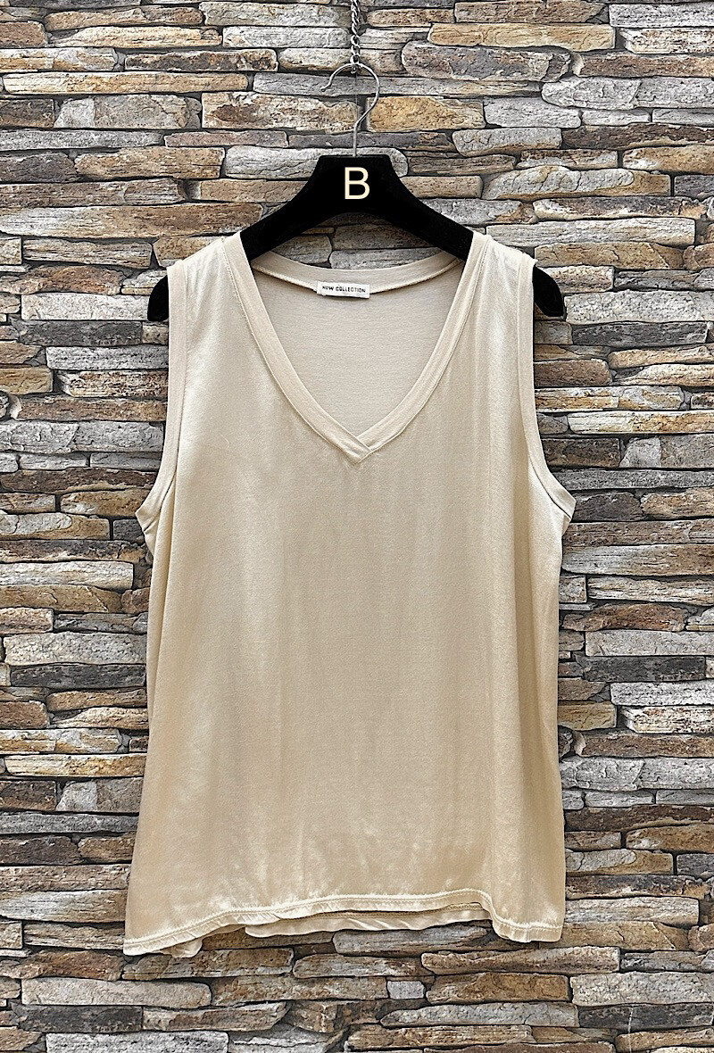 Großhändler Elle Style - AMARA Tanktop, fließend und romantisch, mit seidigem Satin-Effekt vorne.