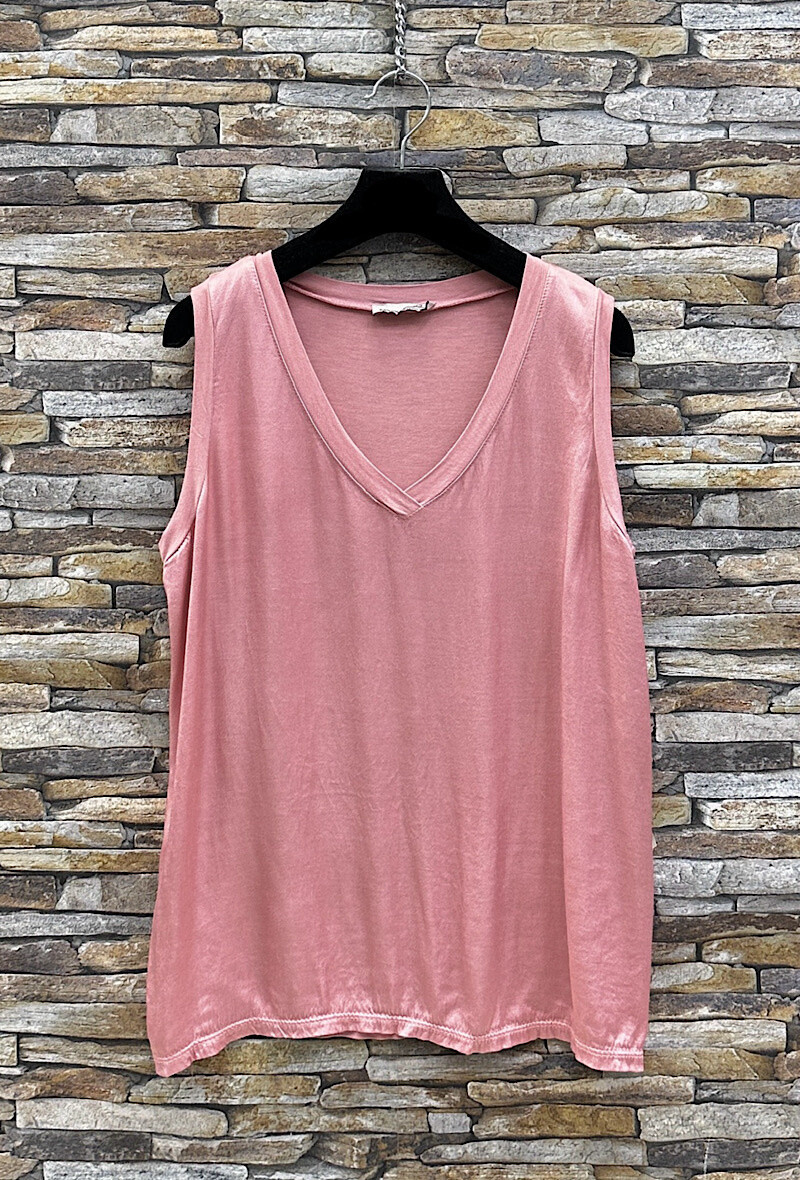 Wholesaler Elle Style - AMARA tank top, fluid and romantic, satin silk effect at the front.