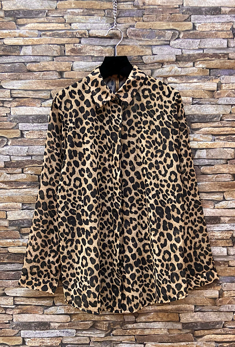 Großhändler Elle Style - Chic JESSICA Bluse. Gemustert. Verdeckte Knopfleiste.