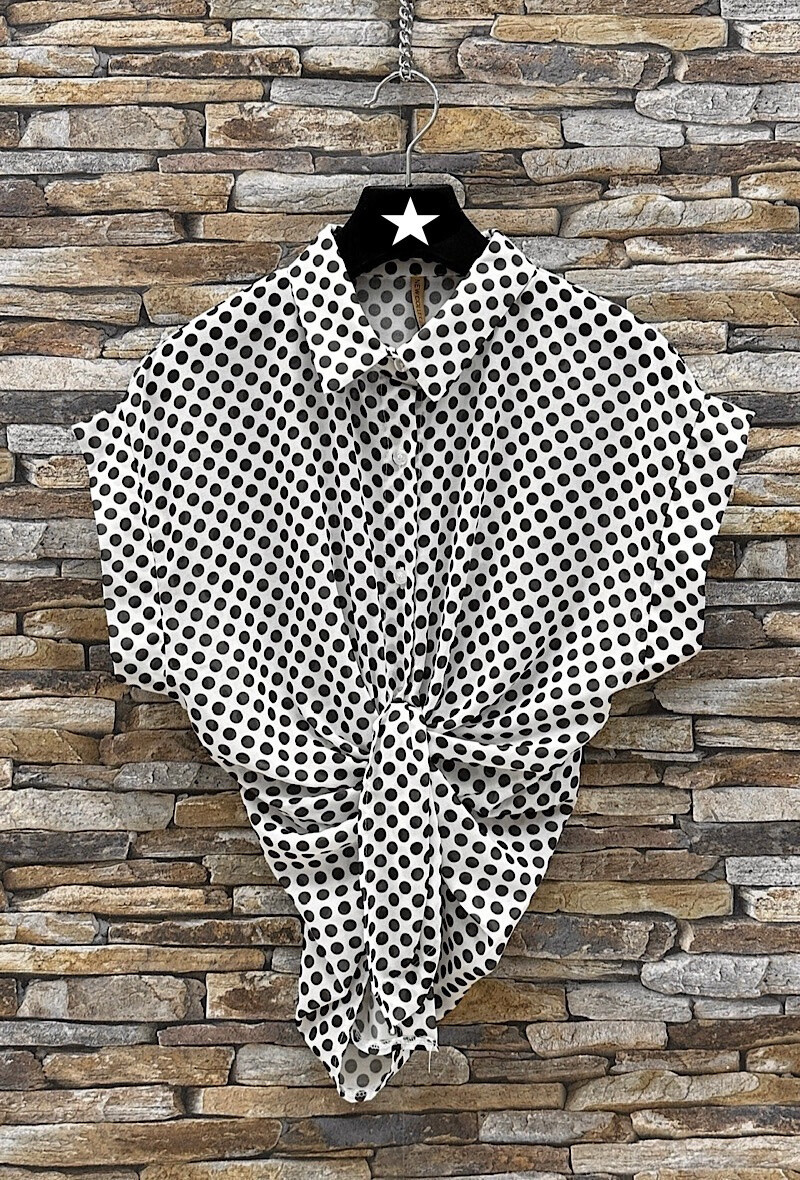 Wholesaler Elle Style - ERIKA printed, flowing blouse with button to tie or not