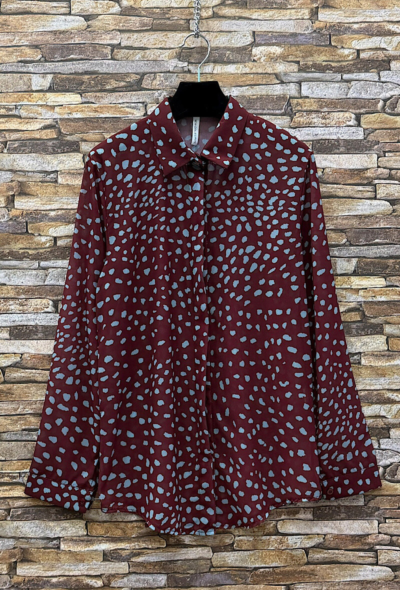 Großhändler Elle Style - Chic JESSICA Bluse. Gemustert. Verdeckte Knopfleiste.