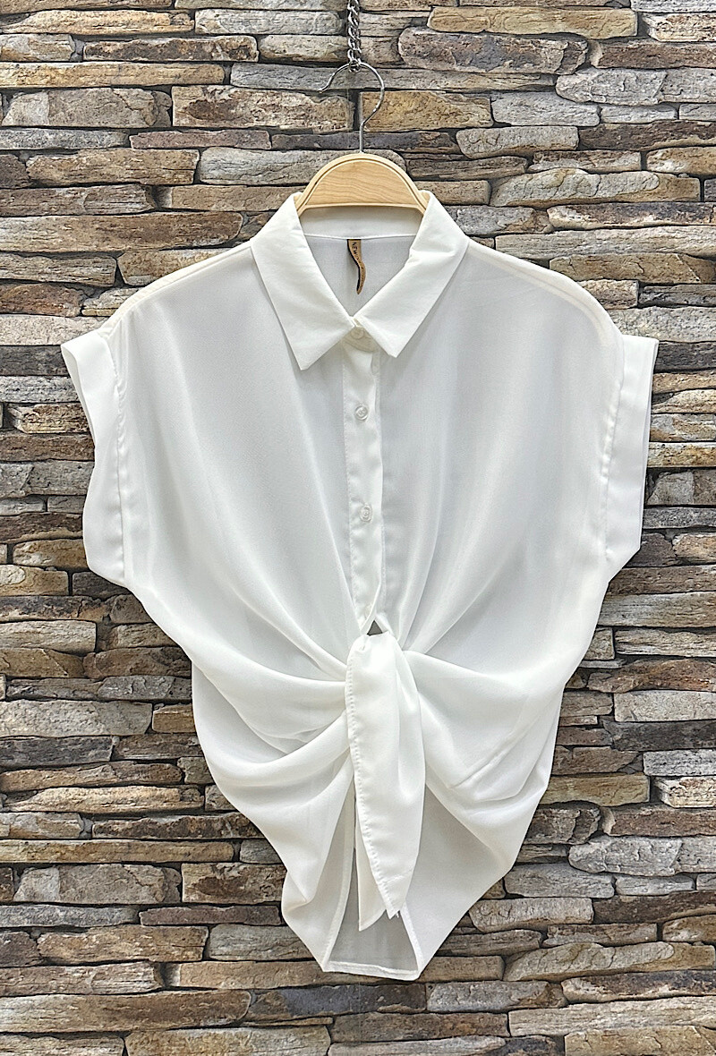 Wholesaler Elle Style - ERIKA printed, flowing blouse with button to tie or not