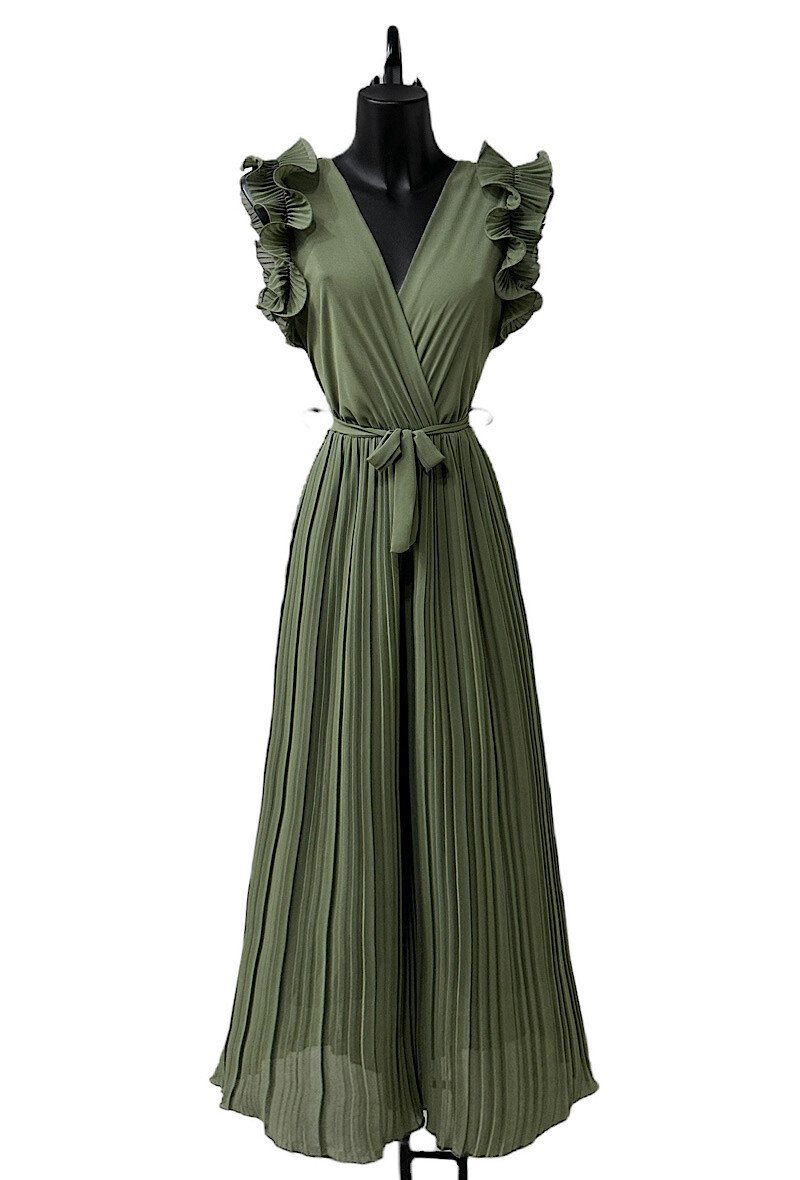Wholesaler Elle Style - RACHEL jumpsuit, frowned handle, pleated with long viscose lining