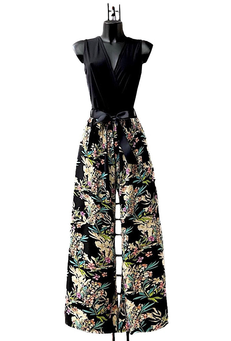 Wholesaler Elle Style - Printed LIMEI jumpsuit, fluid and chic wide pants.