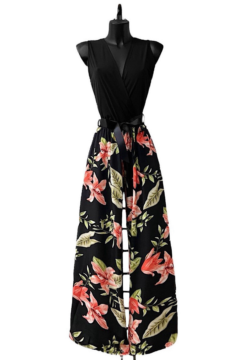 Grossiste Elle Style - Combinaison LIMEI imprimé, pantalon large fluide et chic.