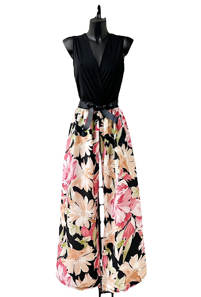 Wholesaler Elle Style - Printed LIMEI jumpsuit, fluid and chic wide pants.