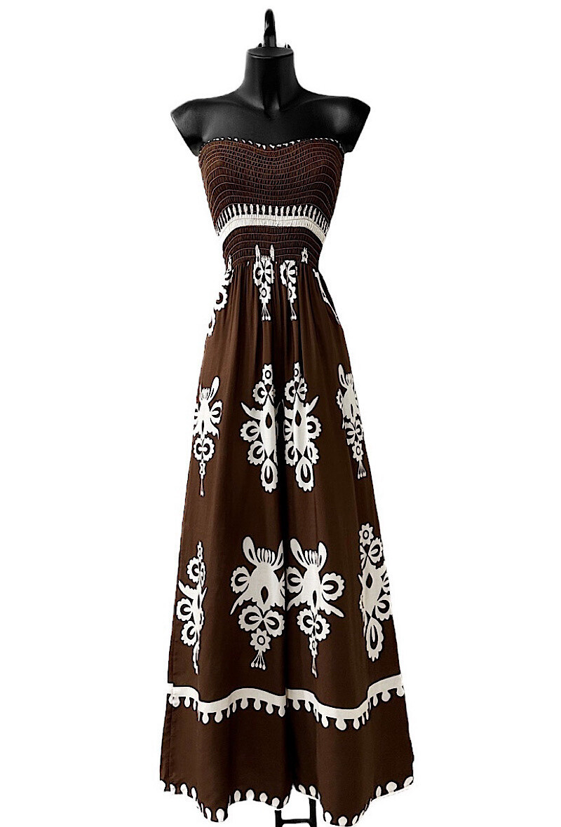 Wholesaler Elle Style - AILYS printed viscose jumpsuit, wide pants with fluid and chic pockets.