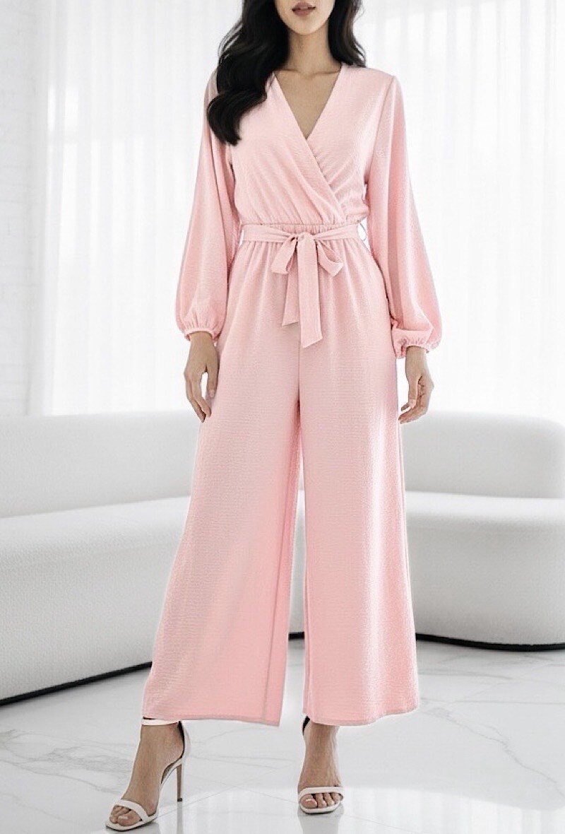 Mayorista Elle Style - Mono LIRELLE con pantalones fluidos y 2 bolsillos frontales