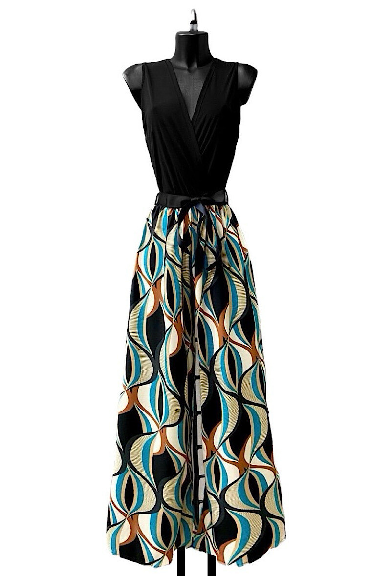 Grossiste Elle Style - Combinaison LIMEI imprimé, pantalon large fluide et chic.