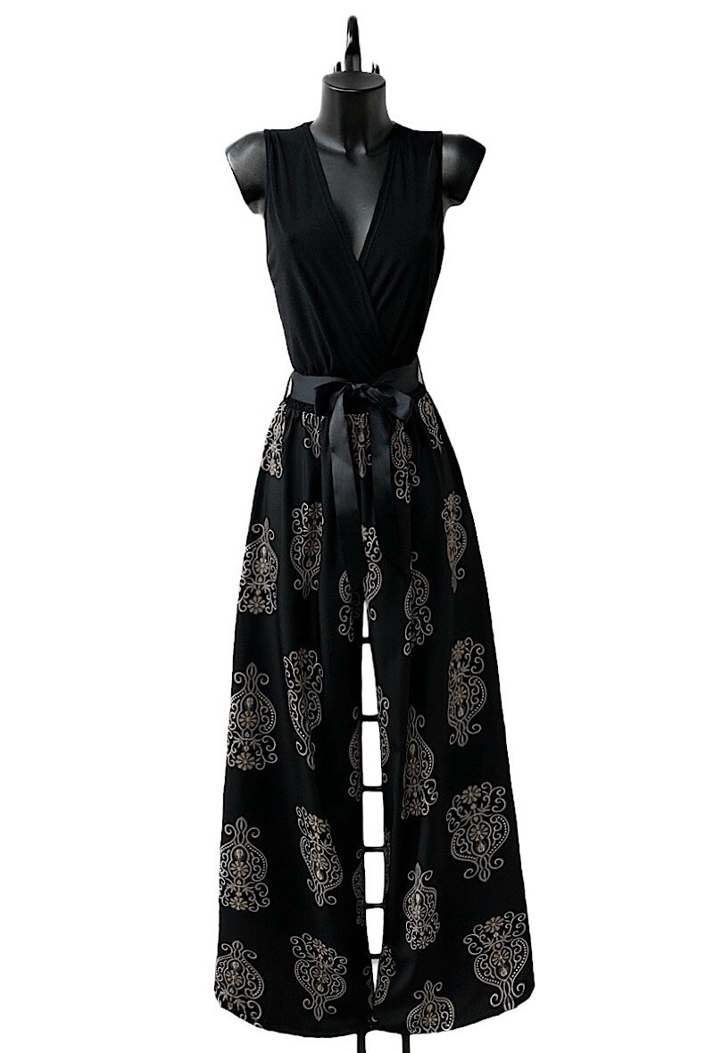 Wholesaler Elle Style - Printed LIMEI jumpsuit, fluid and chic wide pants.