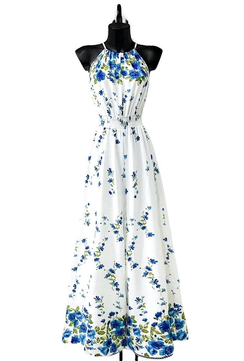 Grossista Elle Style - Abito CARINA molto fluido, stampato con spacco davanti, romantico, elegante e alla moda