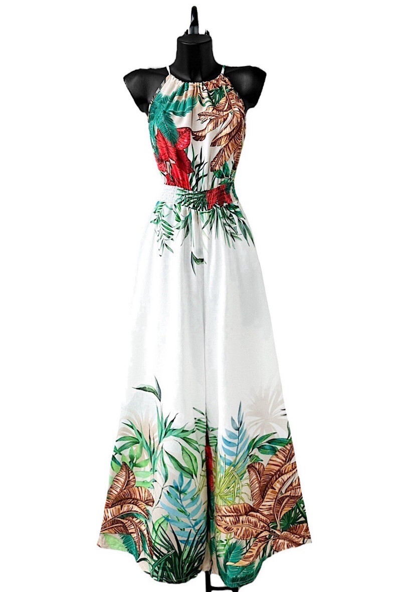 Grossista Elle Style - Abito CARINA molto fluido, stampato con spacco davanti, romantico, elegante e alla moda