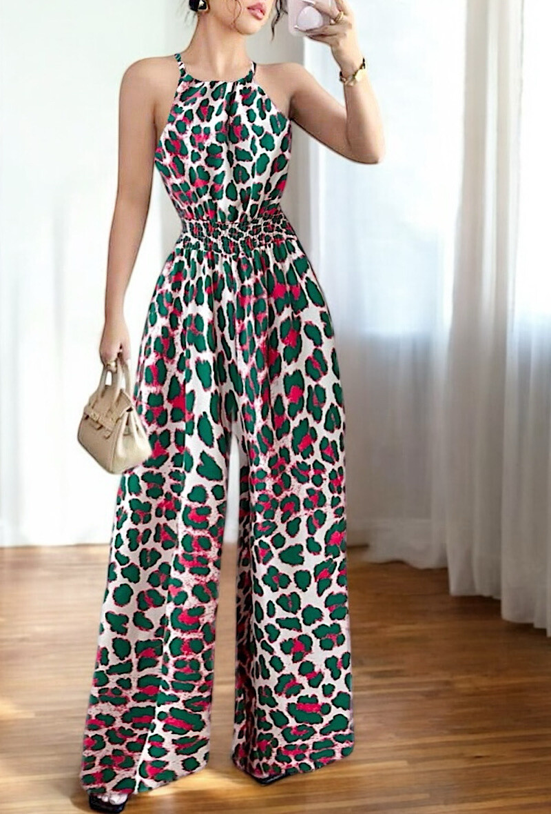Grossista Elle Style - Abito CARINA molto fluido, stampato con spacco davanti, romantico, elegante e alla moda