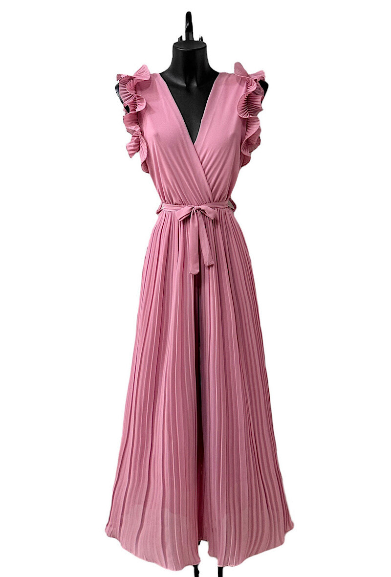 Wholesaler Elle Style - RACHEL jumpsuit, frowned handle, pleated with long viscose lining